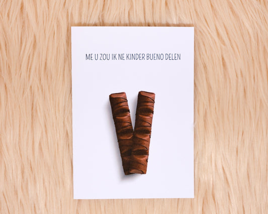 Me u zou ik ne Kinder Bueno delen